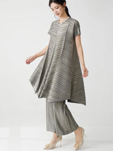 Gold Flowy Pleated Pant & Top Set